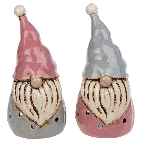 Pink & Grey Gonk Tea Light Holders