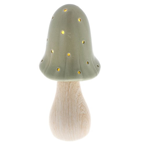 Sage Green Light Up LED Mushroom