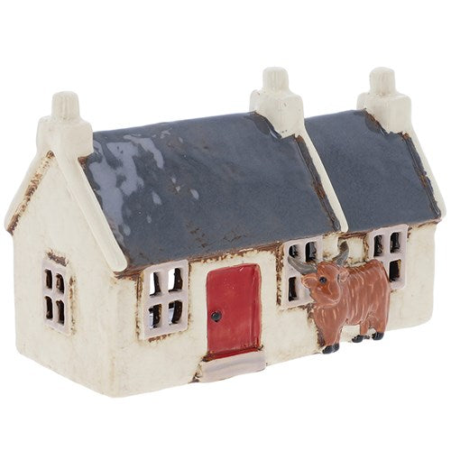 Highland Cow Croft House Tea Light Holder