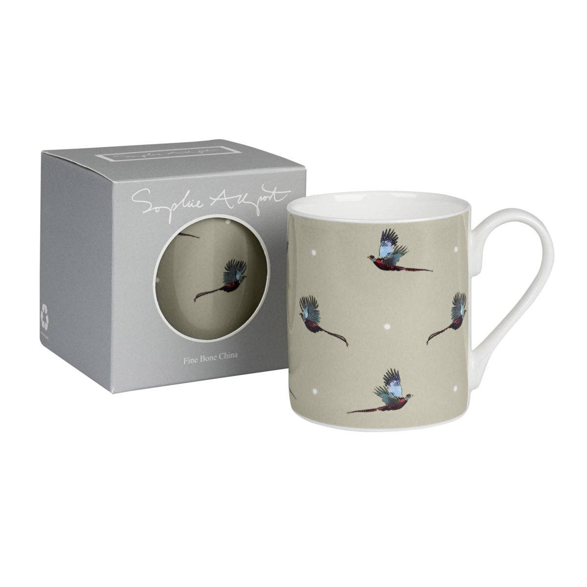 Flying Pheasant Coloured China Mug by Sophie Allport