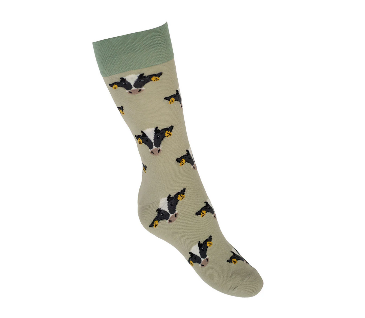 Black Friesian Cow Face Crew Socks