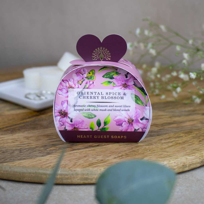 Oriental Spice & Cherry Blossom 3 Heart Luxury Soaps