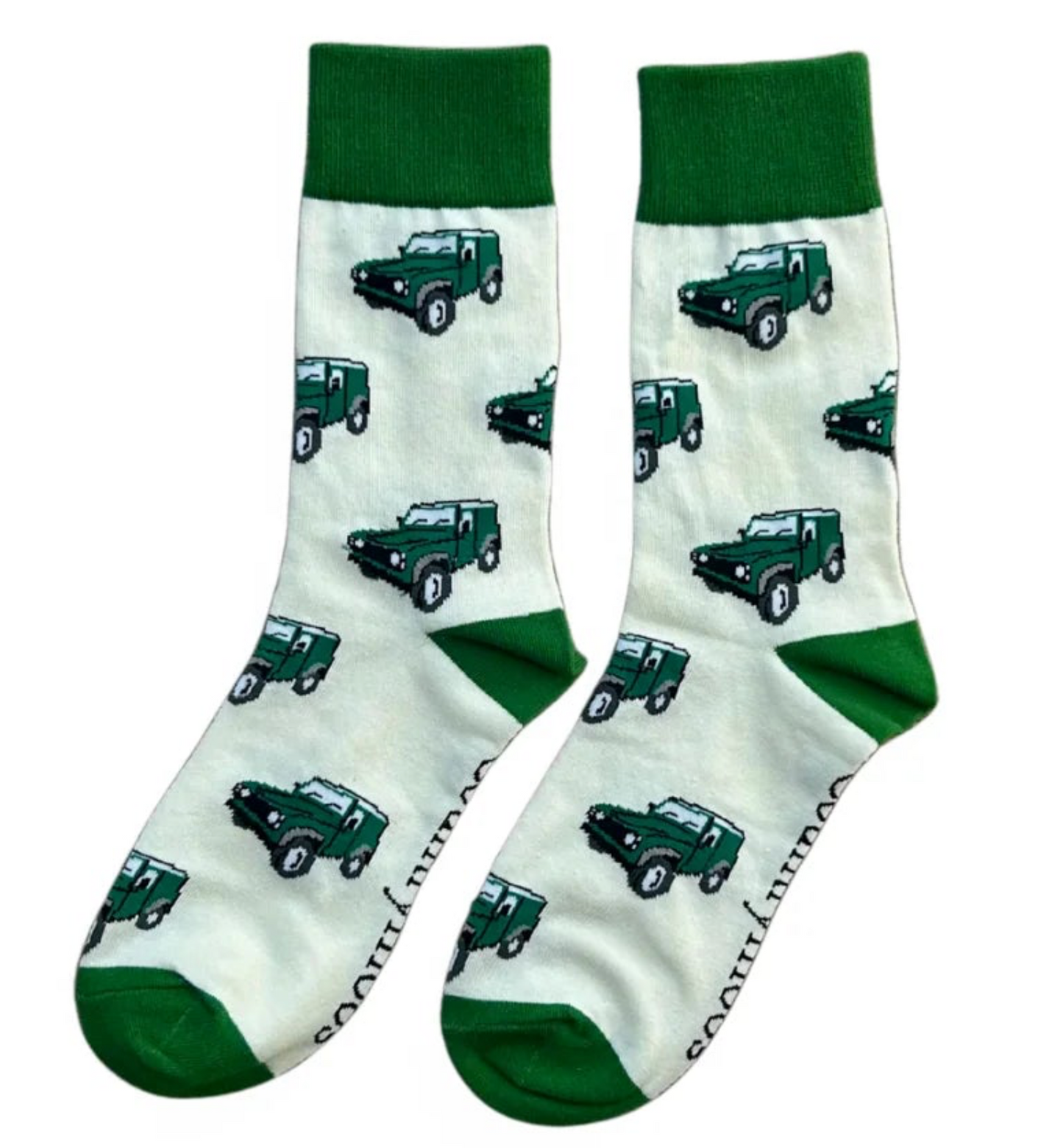 Green Land Rover Crew Socks