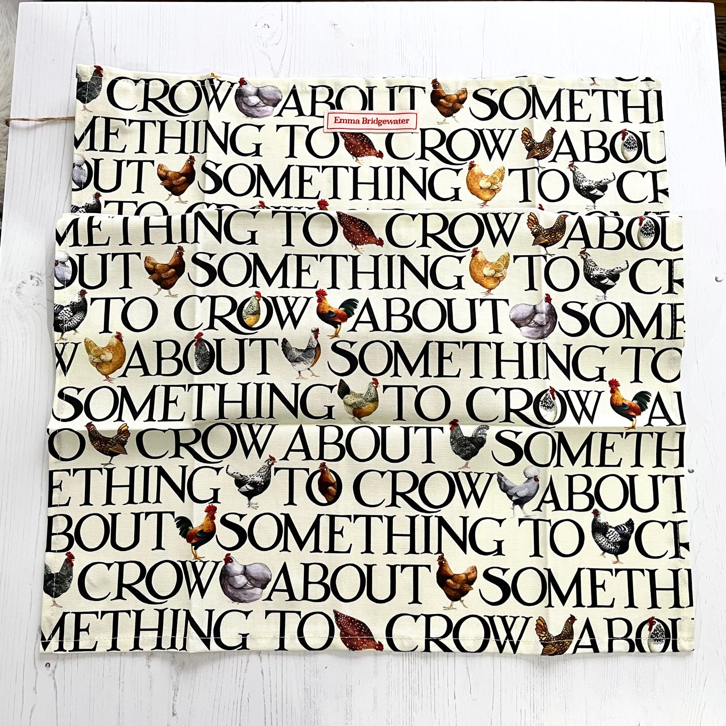 Emma Bridgewater Rise & Shine Cotton Tea Towel – Chicken Print Kitchen Towel, Farmhouse Kitchen Decor