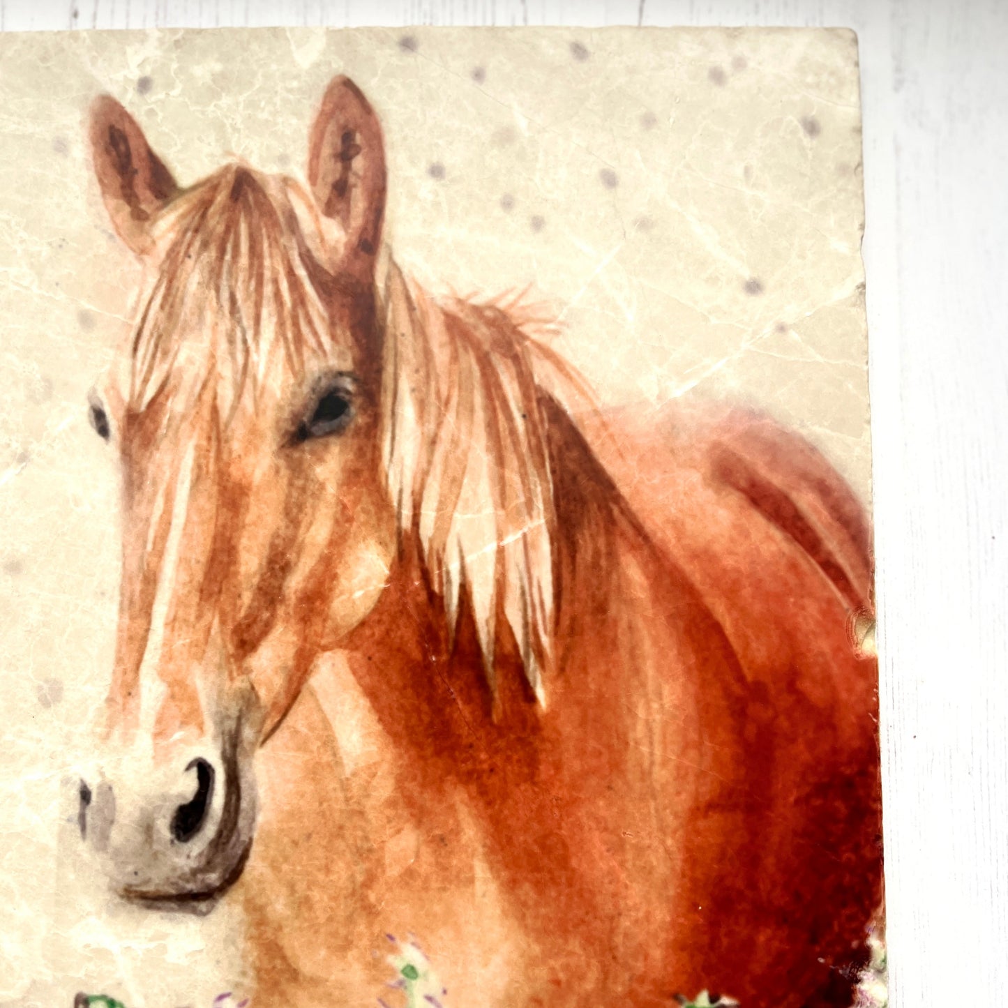 Large Horse Natural Marble Trivet