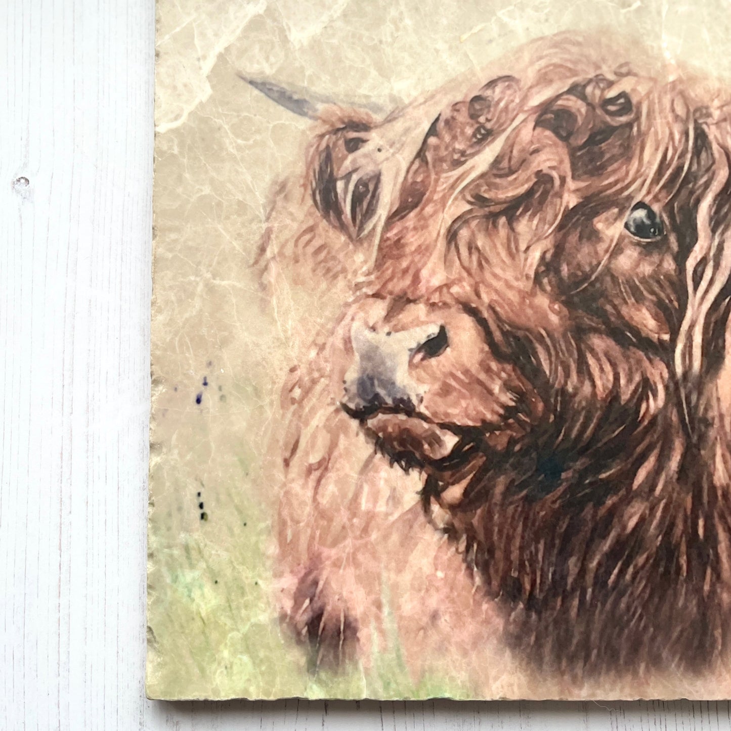 Large Highland Cow Marble Trivet