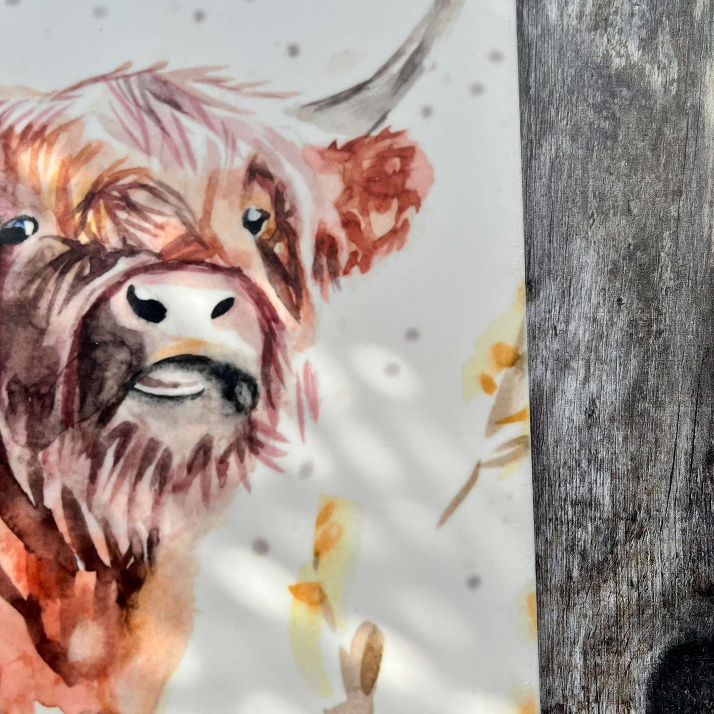 Square Ceramic Trivet – Adorable Highland Cow Face Design | Heat-Resistant Kitchen Decor