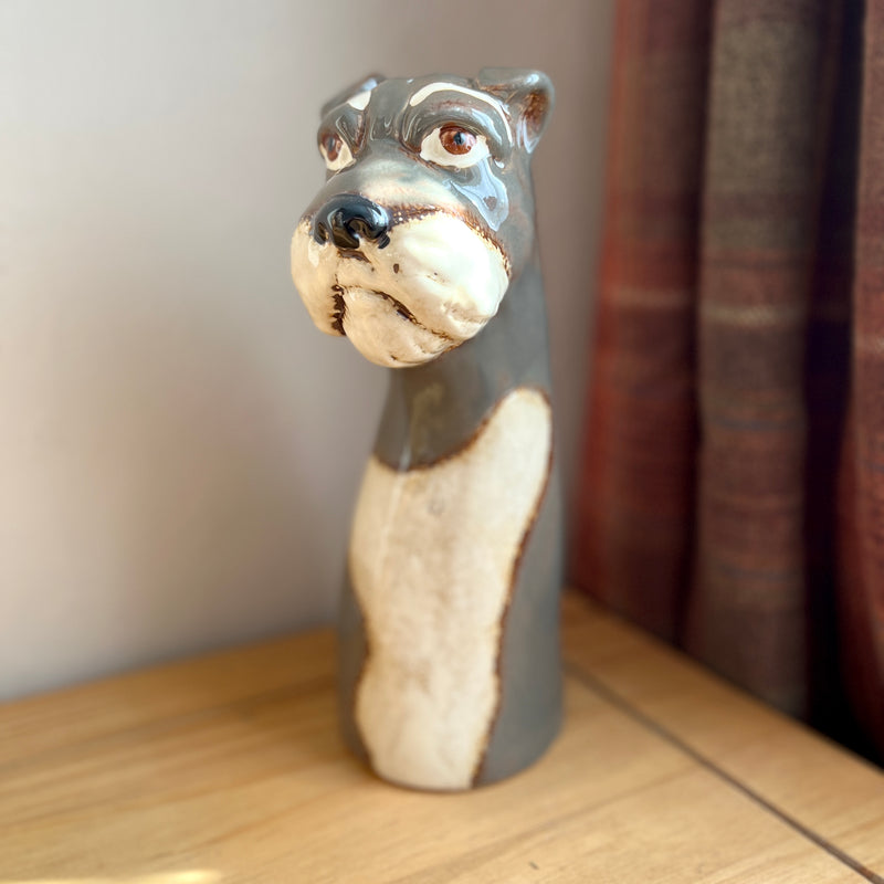 Grey Dog Vase | Cottage Style Decor