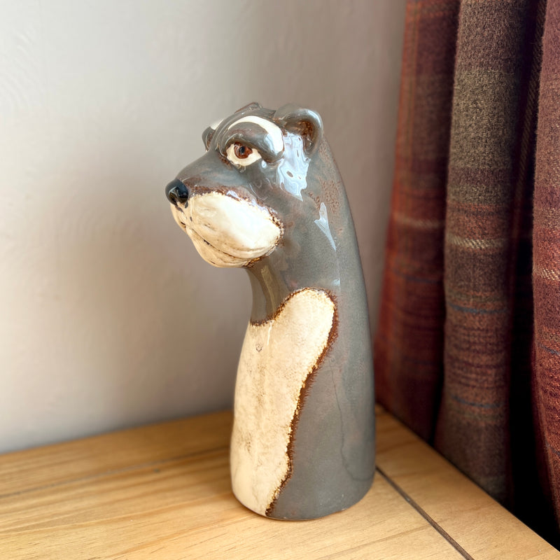 Grey Dog Vase | Cottage Style Decor