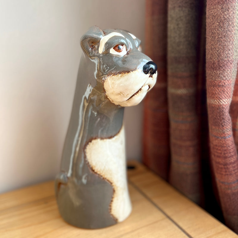 Grey Dog Vase | Cottage Style Decor