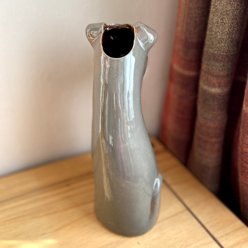 Grey Dog Vase | Cottage Style Decor