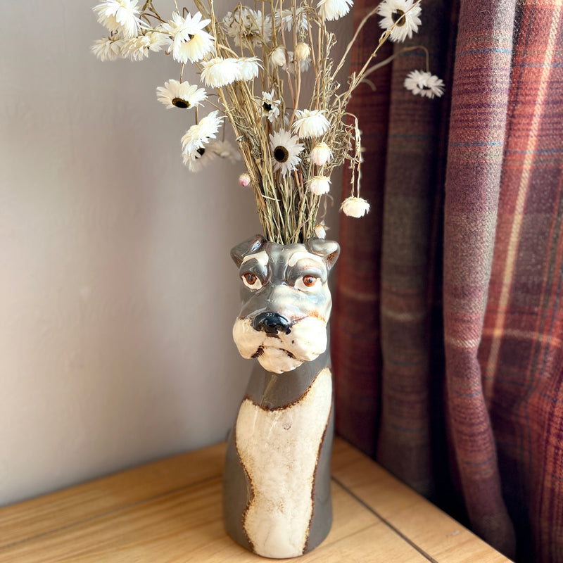 Grey Dog Vase | Cottage Style Decor