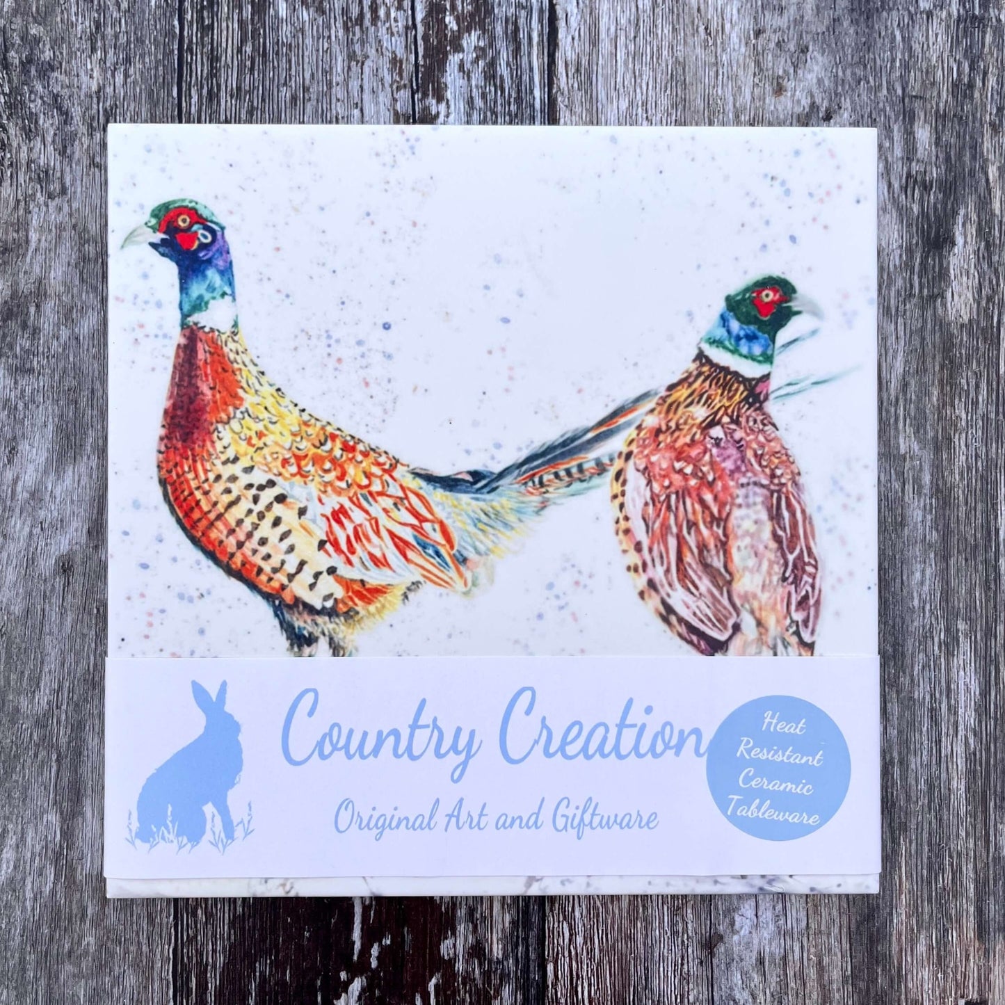 Square Pheasant Trivet With Belly Band