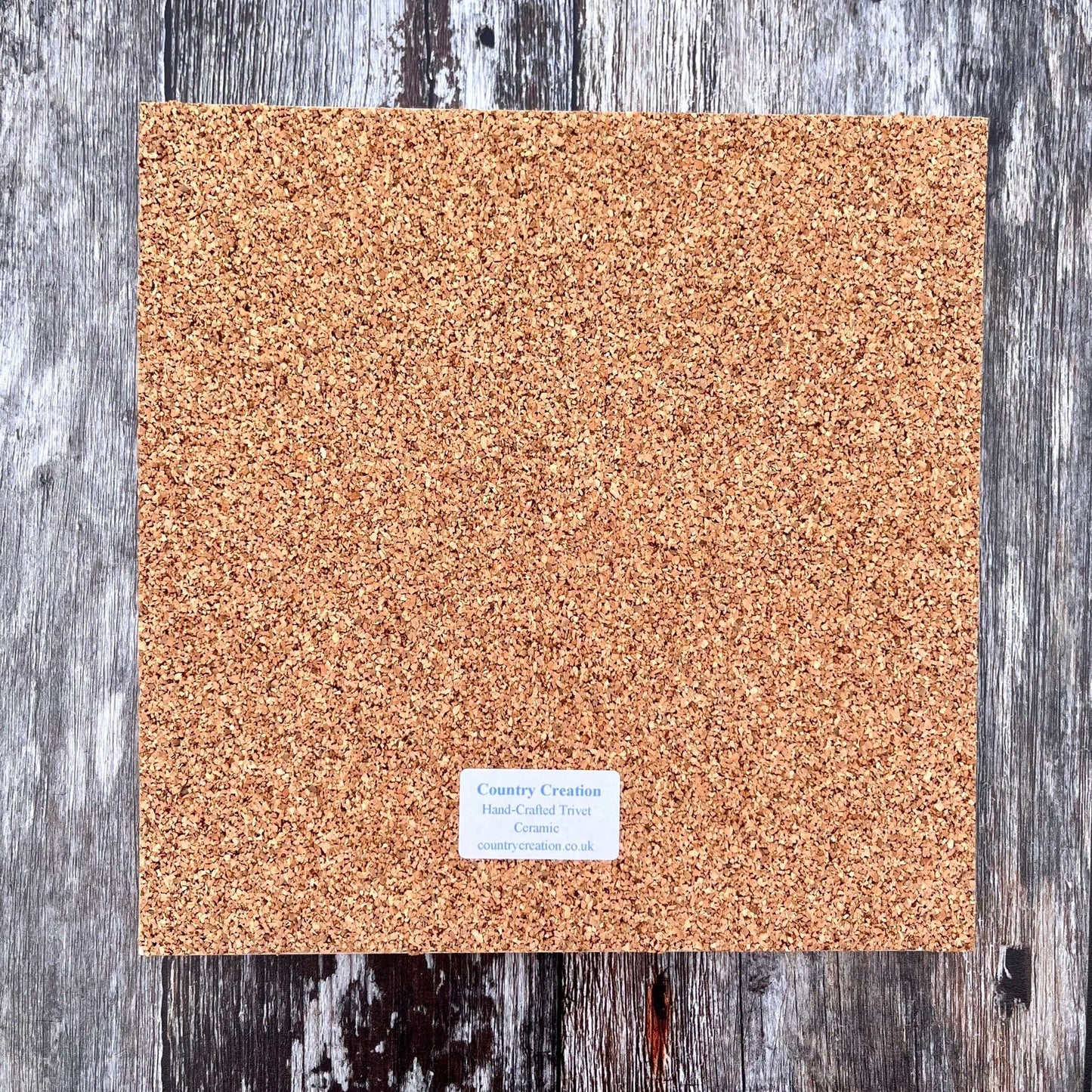 Square Pheasant Trivet Showing Cork Backing