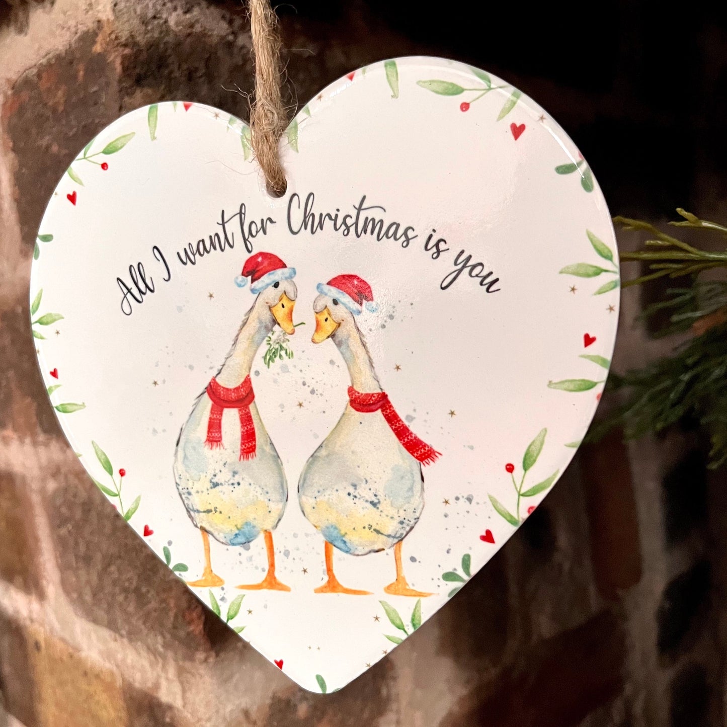 Christmas Duck Plaque From Right Side
