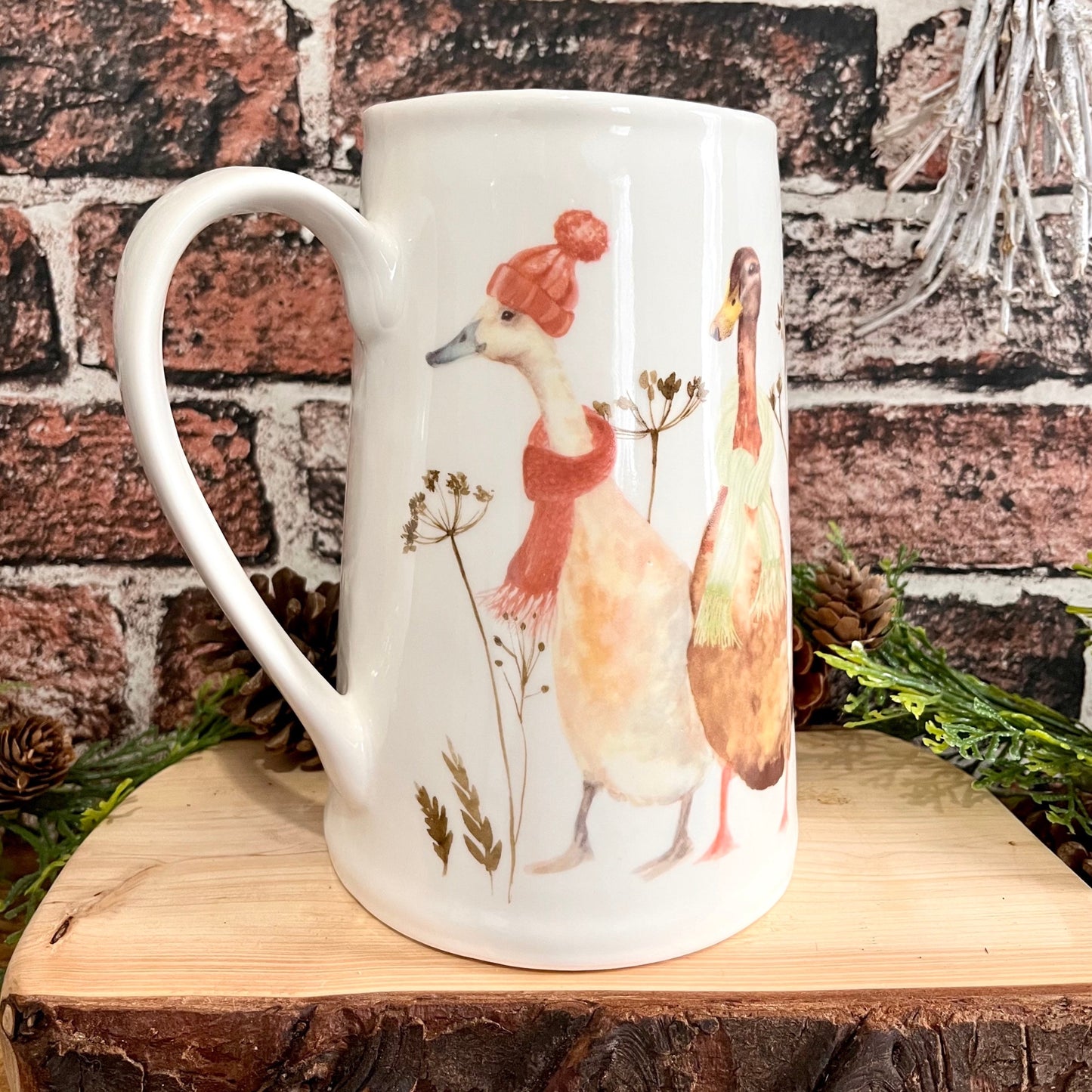 Winter Duck Jug From Right Back
