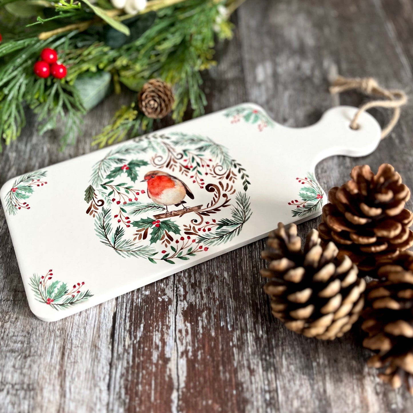Ceramic Robin Trivet Flat Lay