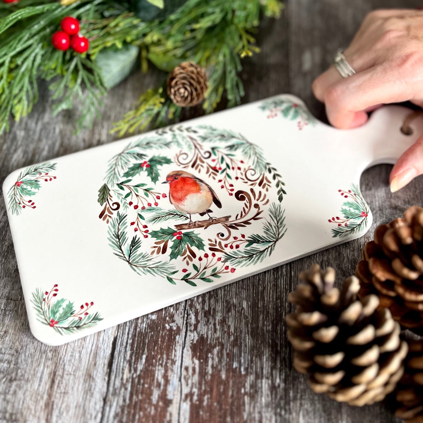 Ceramic Robin Trivet With Hand