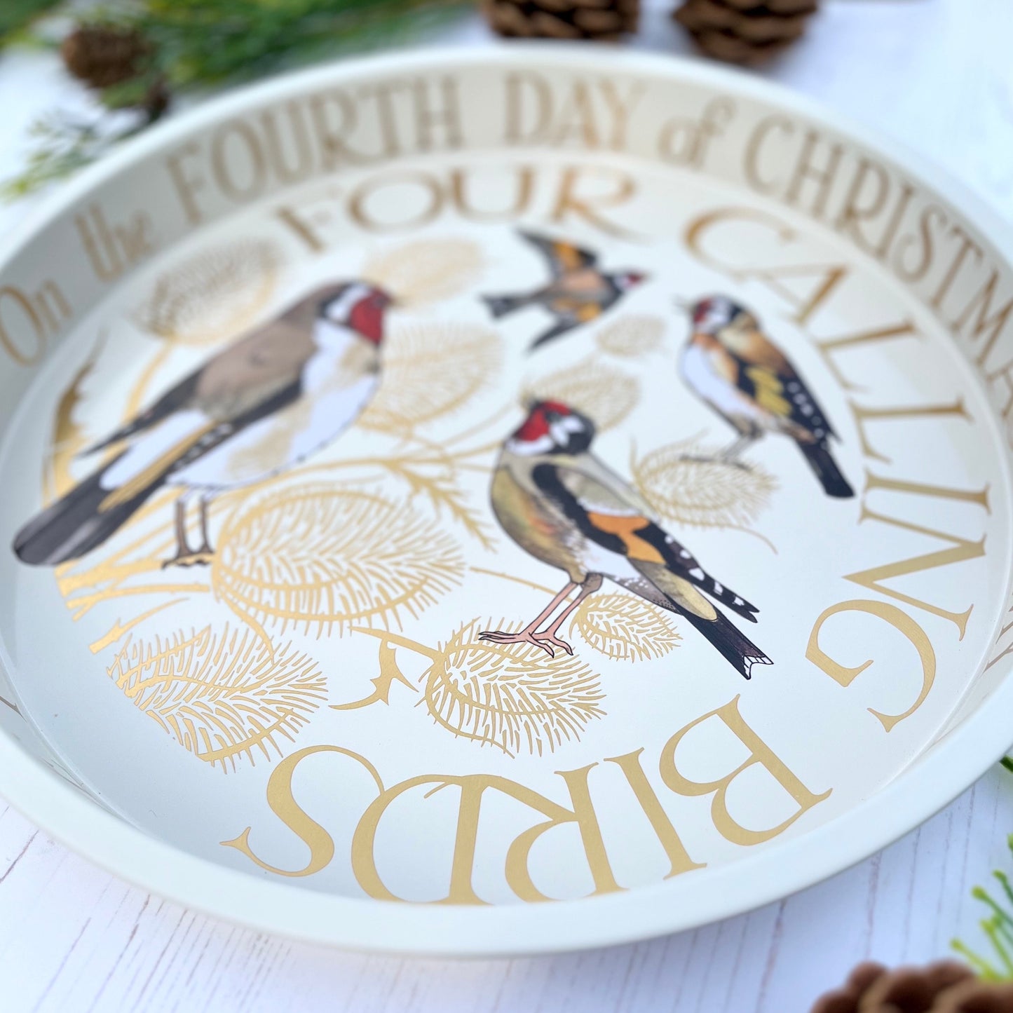 Four Calling Birds Tray From Bottom