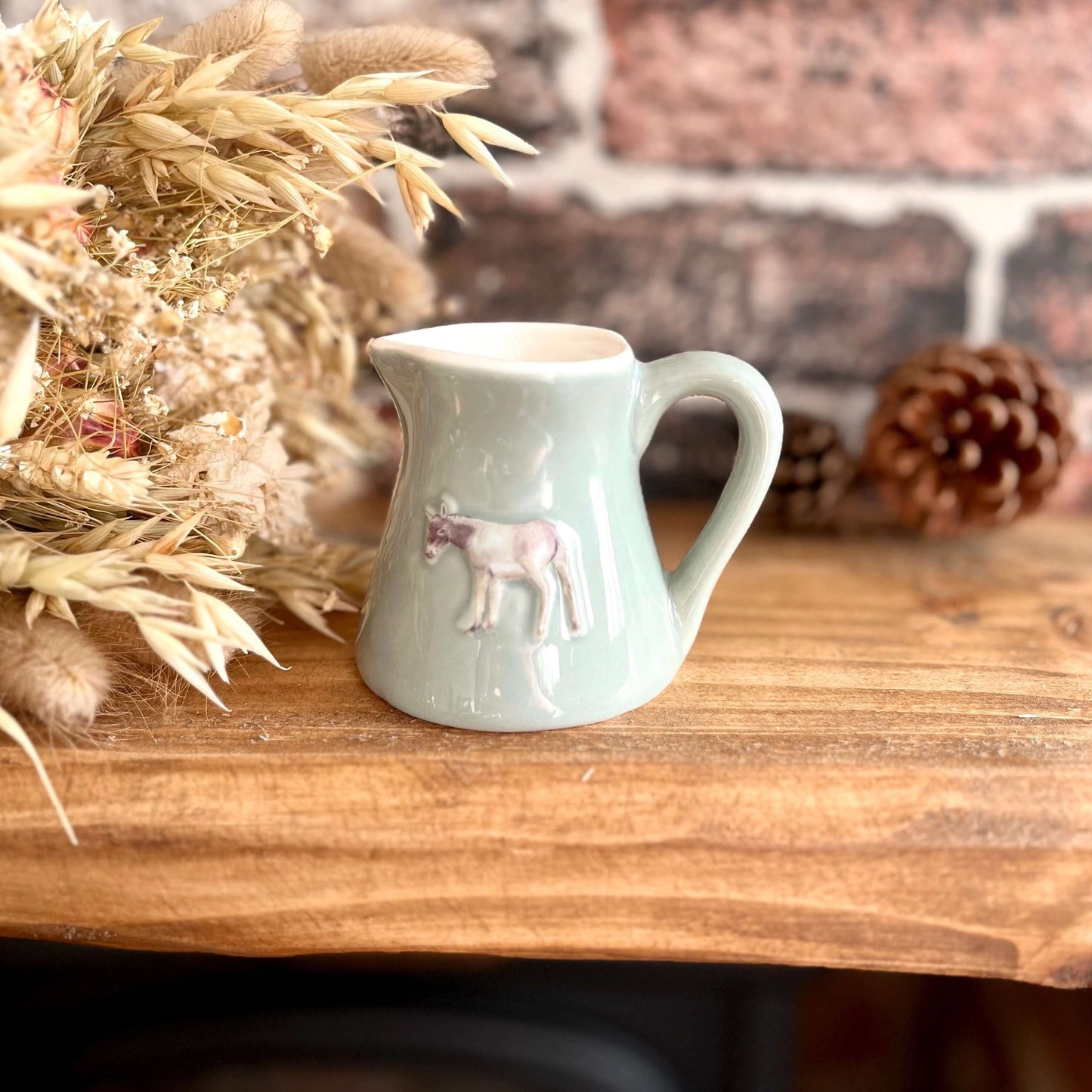 Ceramic Donkey Milk Jug On Shelf Display