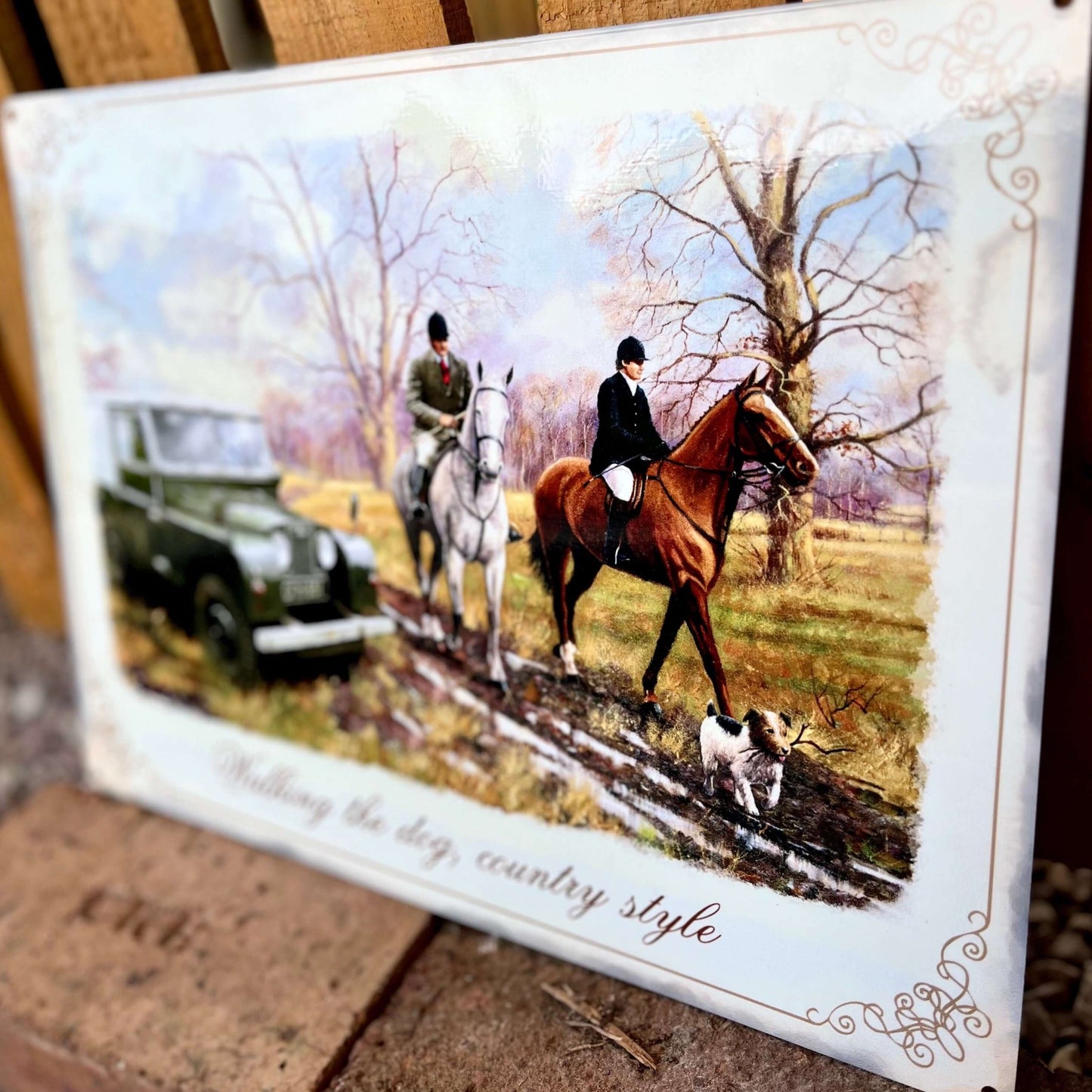 Country Walk Metal Sign From Right Hand Side