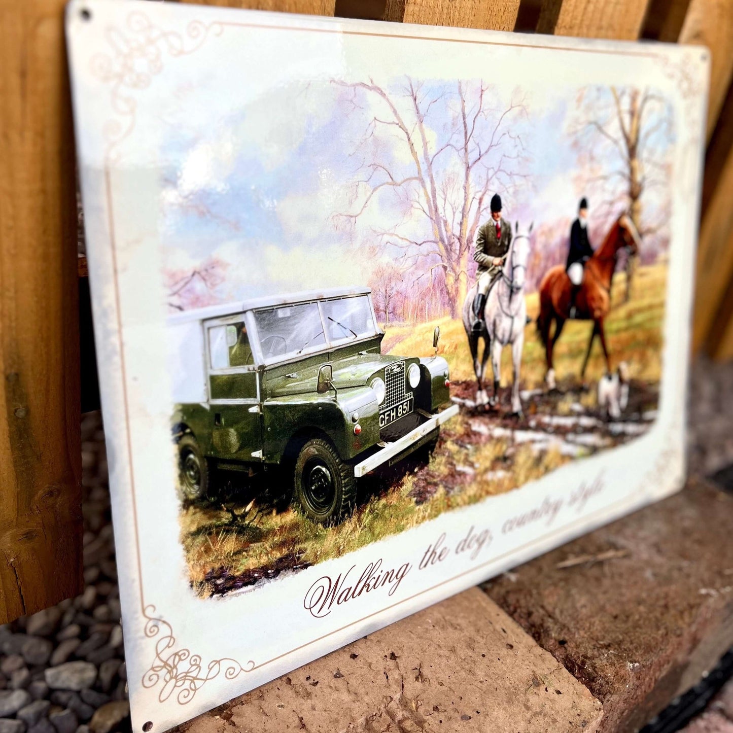 Country Walk Metal Sign From Left Hand Side