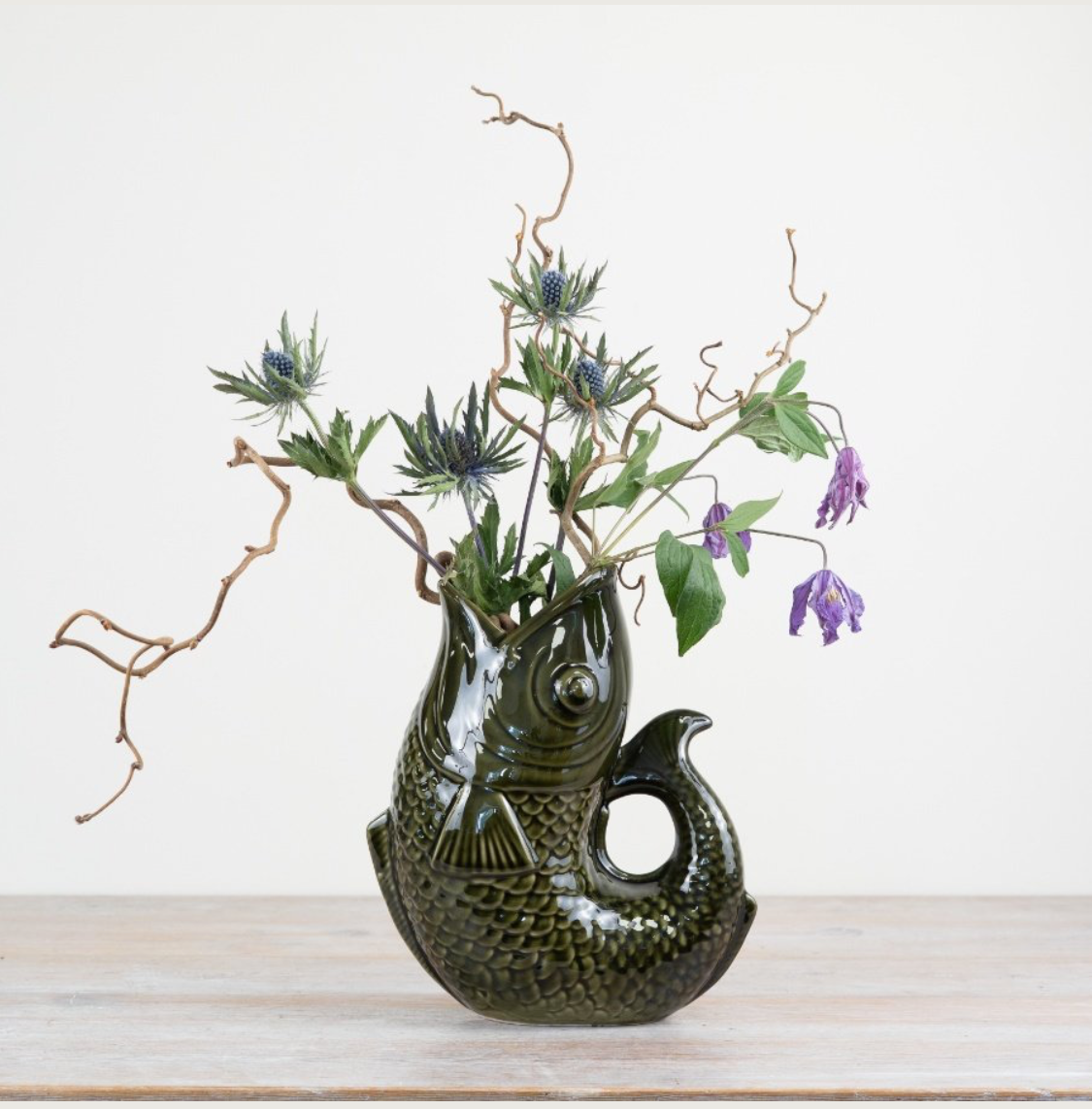 Dark Green Gluggle Jug