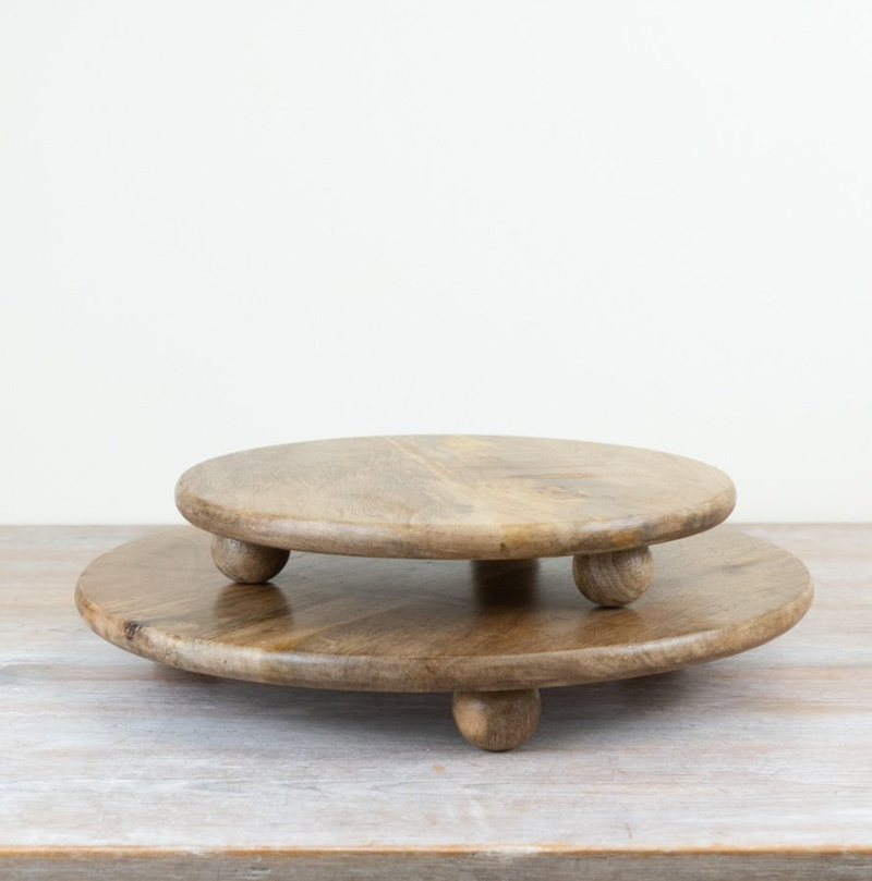 Round Wooden Candle Plate
