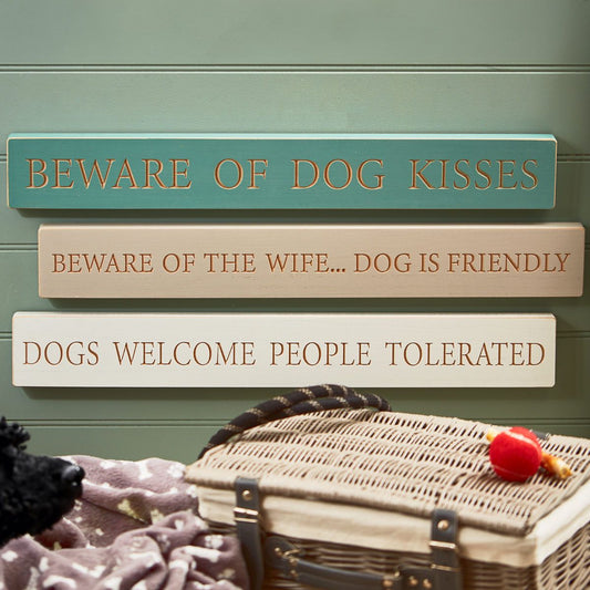 Long Wooden Dog Quote Signs - 60cm Long