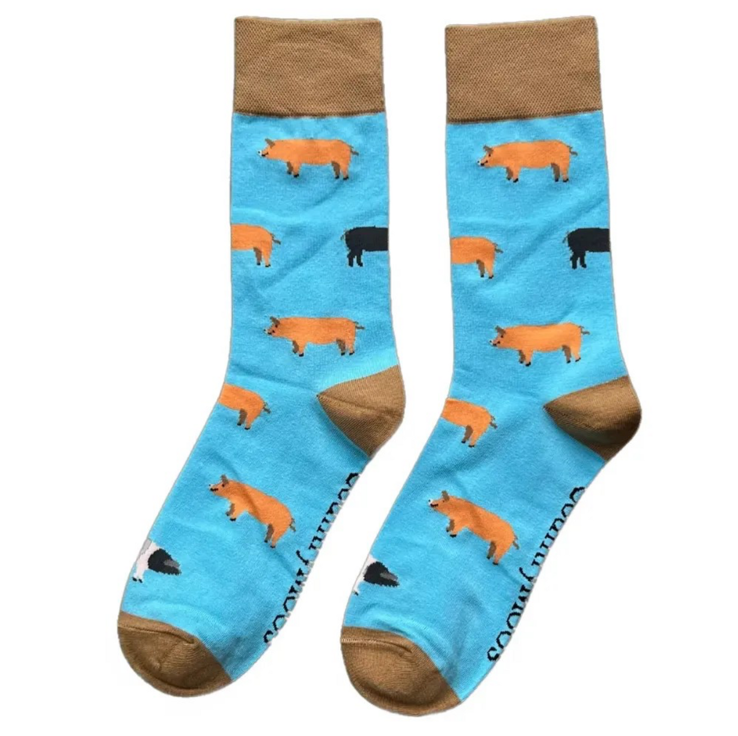 Mixed Pig Pattern Crew Socks