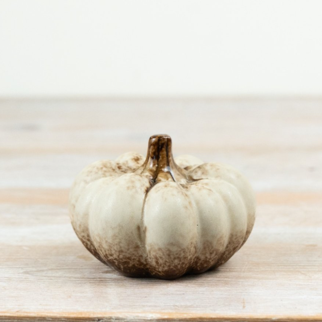 Ceramic Cream Pumpkin Ornament