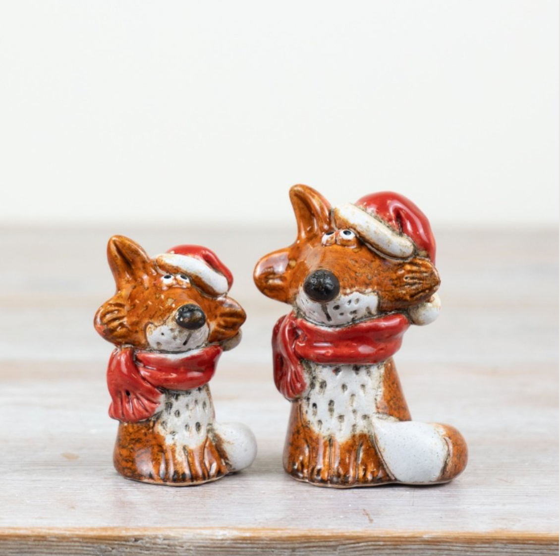 Ceramic Christmas Fox Ornament