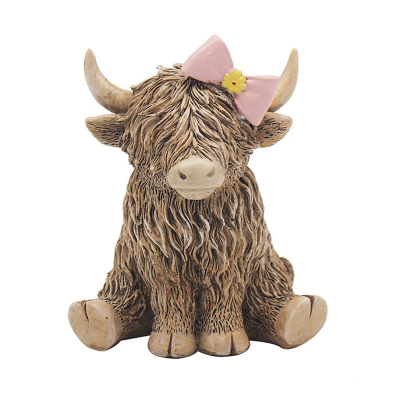Highland Cow With Pink Bow