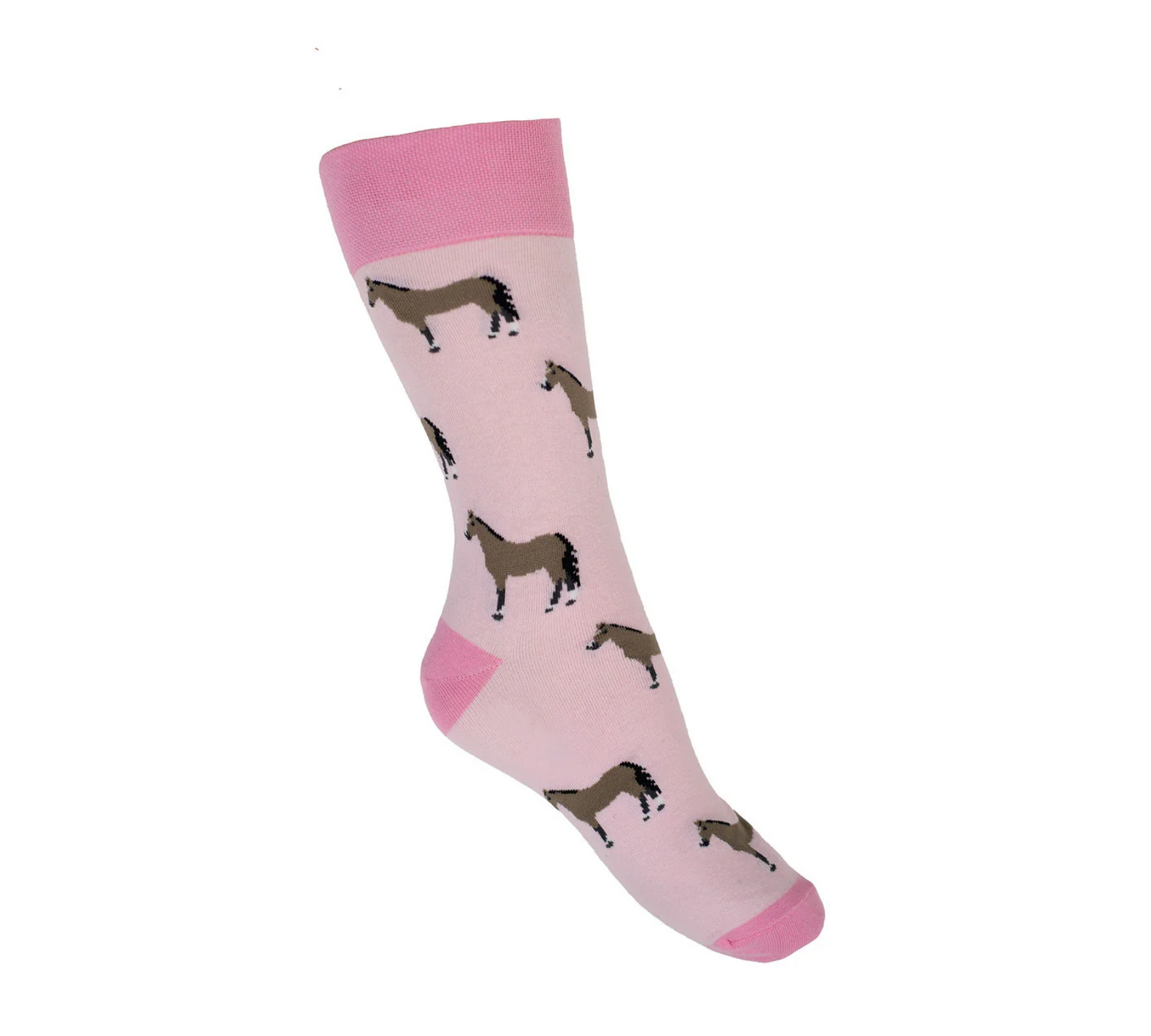 Pink Warmblood Horse Crew Socks
