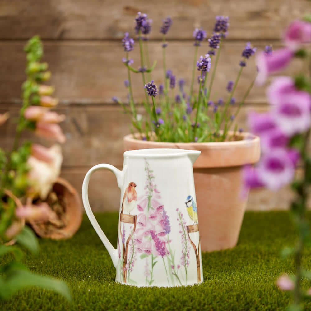 Bird & Foxglove Ceramic Jug