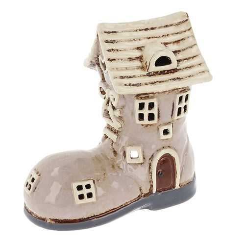 Pink Boot House Candle Holder