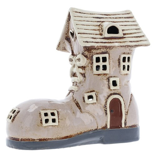 Pink Boot House Candle Holder