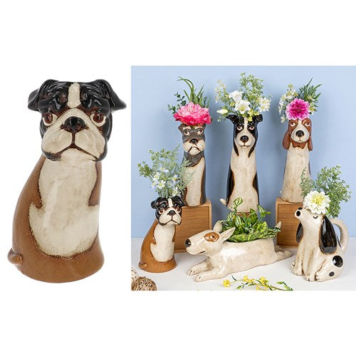 Ceramic Boxer Dog Vase