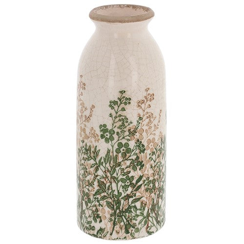 Green Wildflower Large Bottle Vase