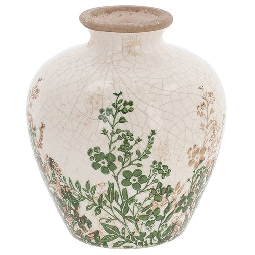 Green Ceramic Plum Vase