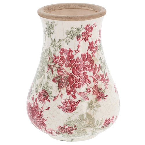 Pink Stoneware Hurricane Vase