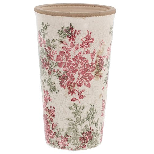 Pink Stoneware Tapered Vase