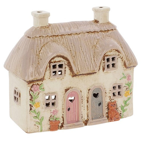 Large Thatched Cottage Candle Holder
