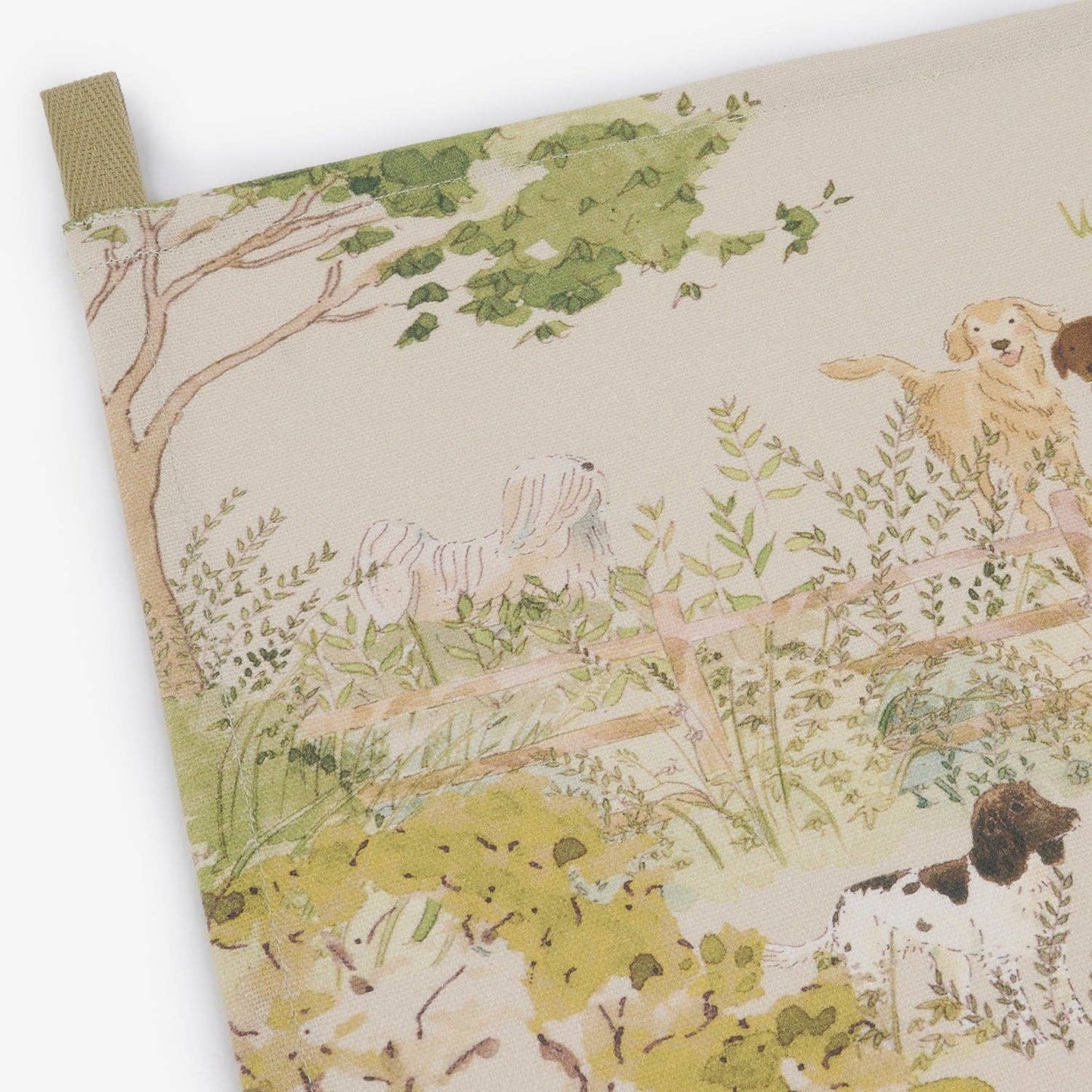 Dog Scene Tea Towel