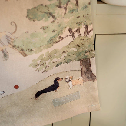 Dog Scene Tea Towel