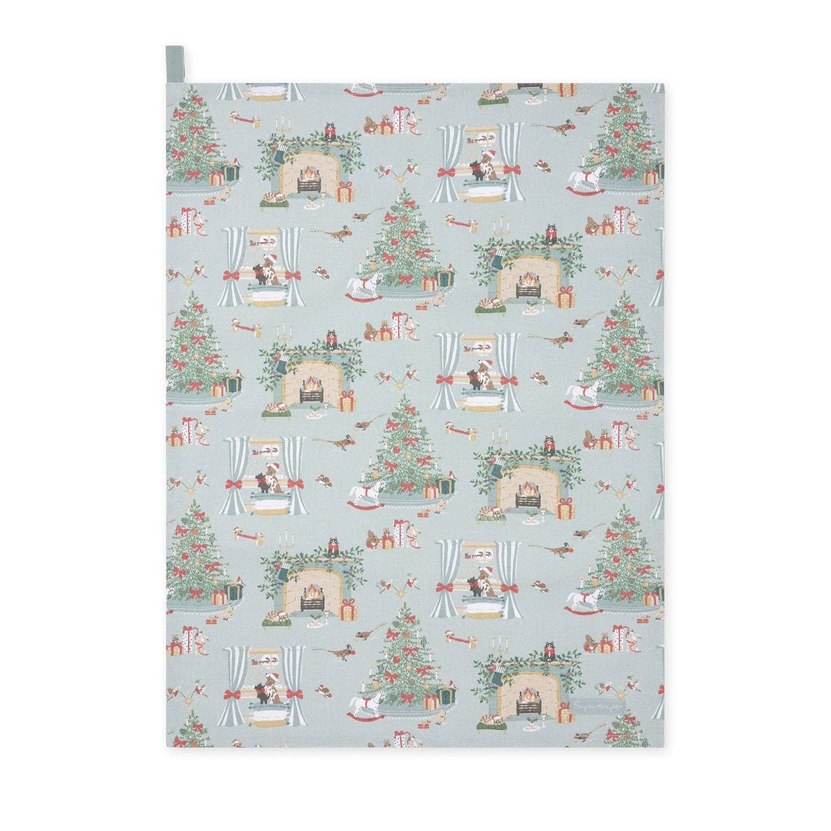 Traditional Christmas Pattern Tea Towel