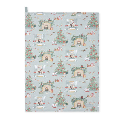 Traditional Christmas Pattern Tea Towel