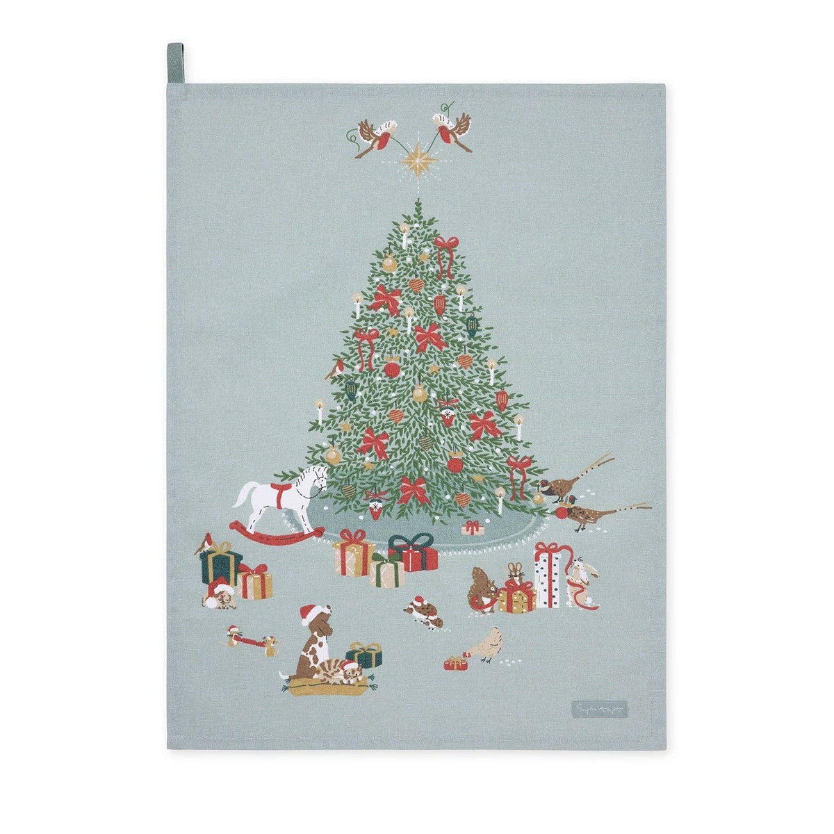 Traditional Christmas Scene Tea Towel