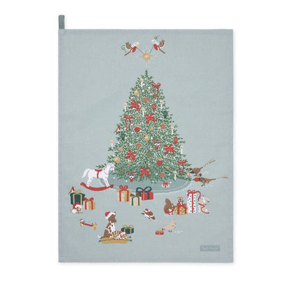 Traditional Christmas Scene Tea Towel