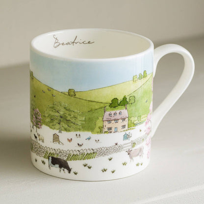 Spring Cottage Scene Mug